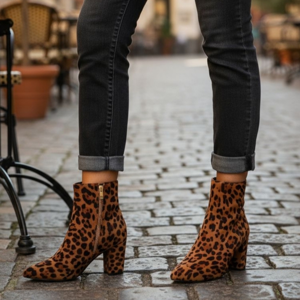 SMASH Chiku Leopard Ankle Booties Size 10 NWT & In Original Box
